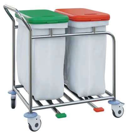 VNP Plus 02 vozík na prádlo a tříděný odpad, víko zelené a červené